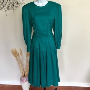 Green vintage cottage core dress MARIE ST Claire Victorian